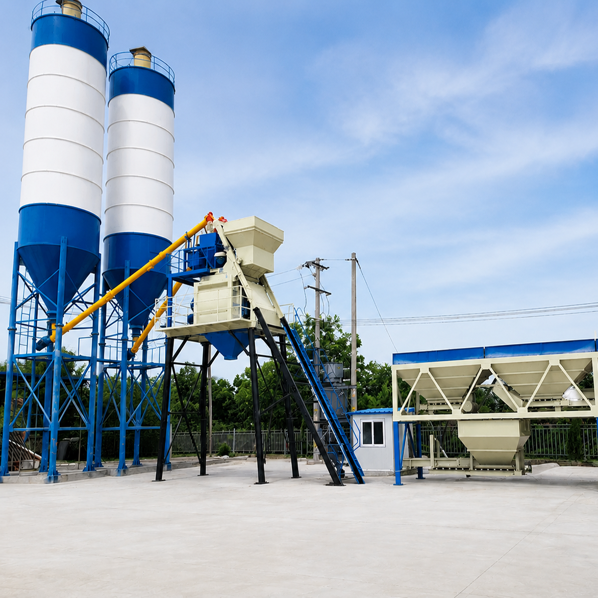 HZS50 Concrete Batching Plant – Brazil